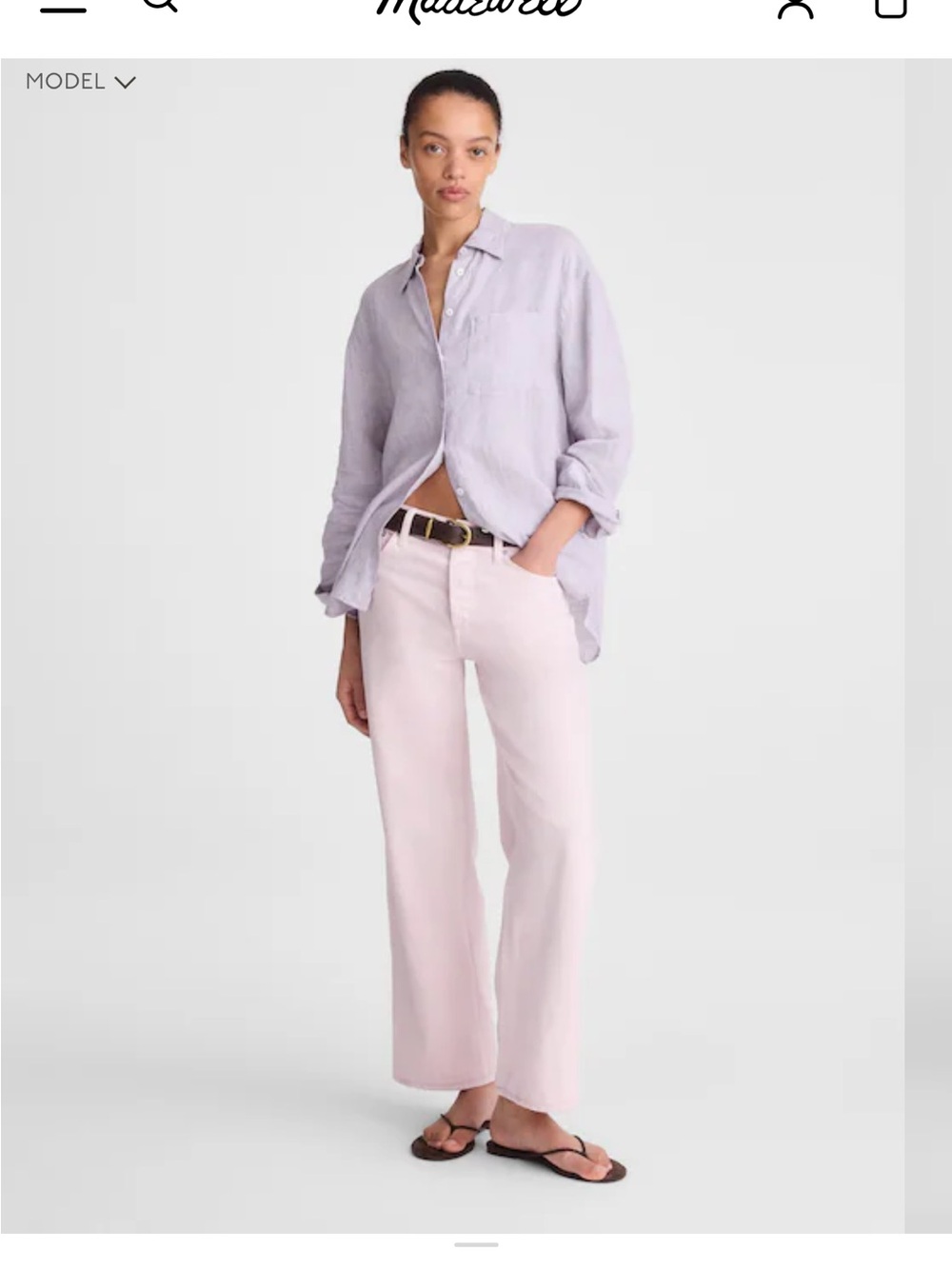 Low-Slung Baggy Crop Jean in Marble LilacRigid in size 28